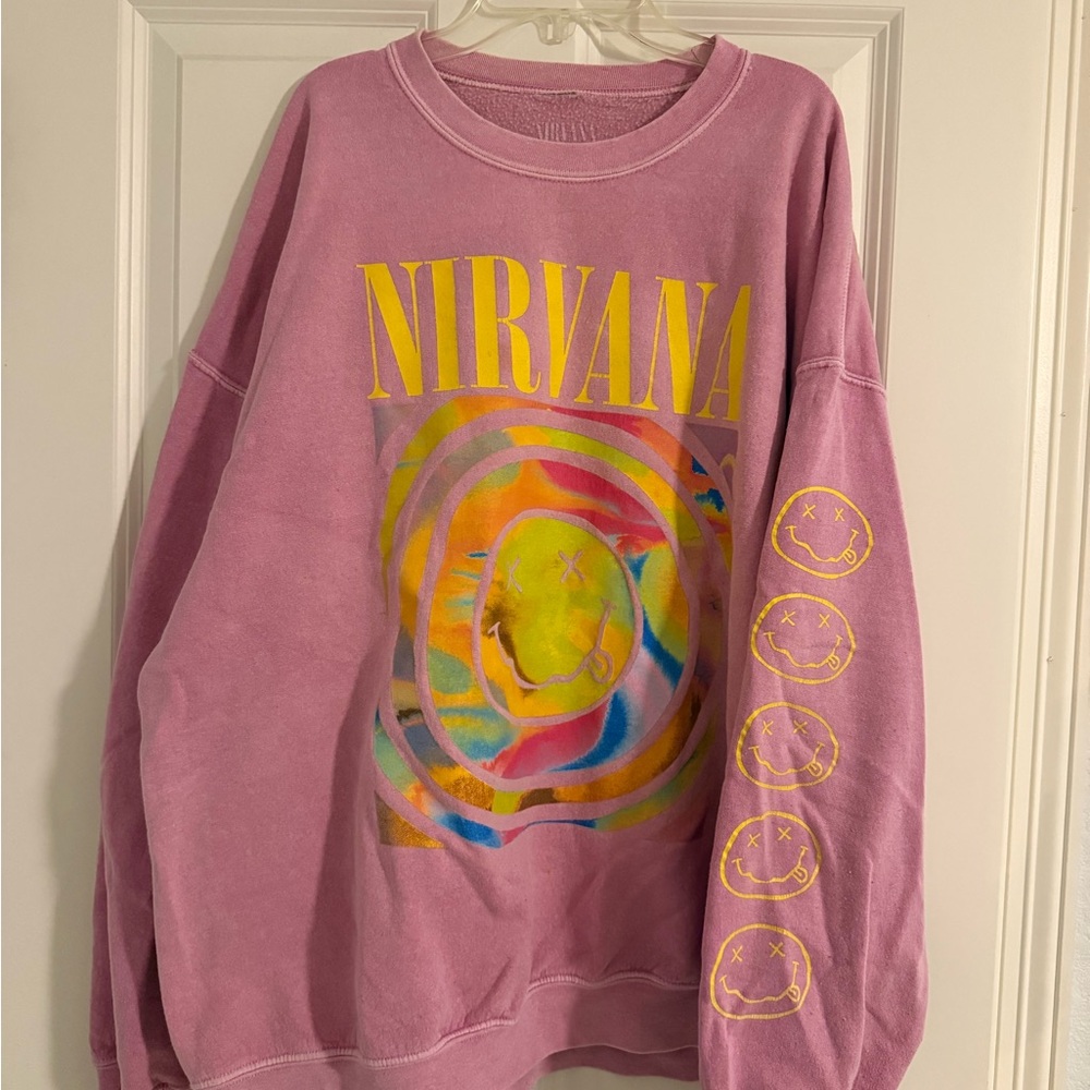 NIRVANA Pink Sweatshirt with Vibrant Graphic
